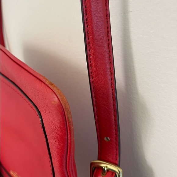 Coach Red Leather Crossbody Bag with Gold Hardware - Picture 8 of 9